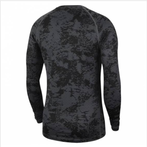 NWT Nike Pro Men’s Slim Fit Long Sleeve AOP Camo - Black/grey - Picture 8 of 13